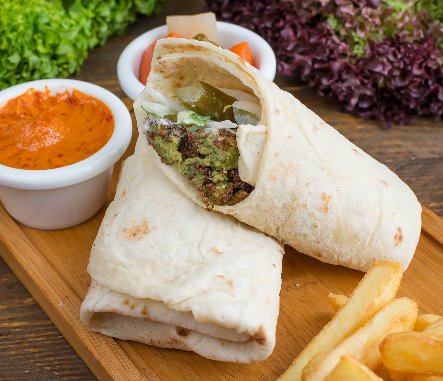 Falafel wrap combo