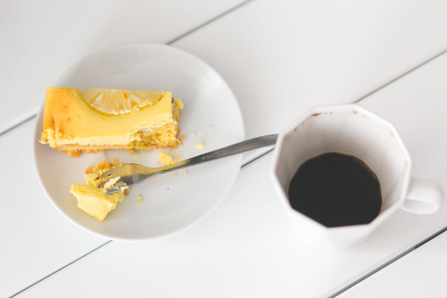Cheesecake slice + coffee