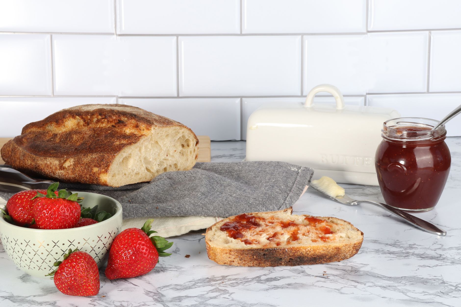 Sourdough loaf + jam
